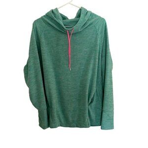 Lukka Lux aqua green hooded sweater hoodie sweatshirt pockets athleisure